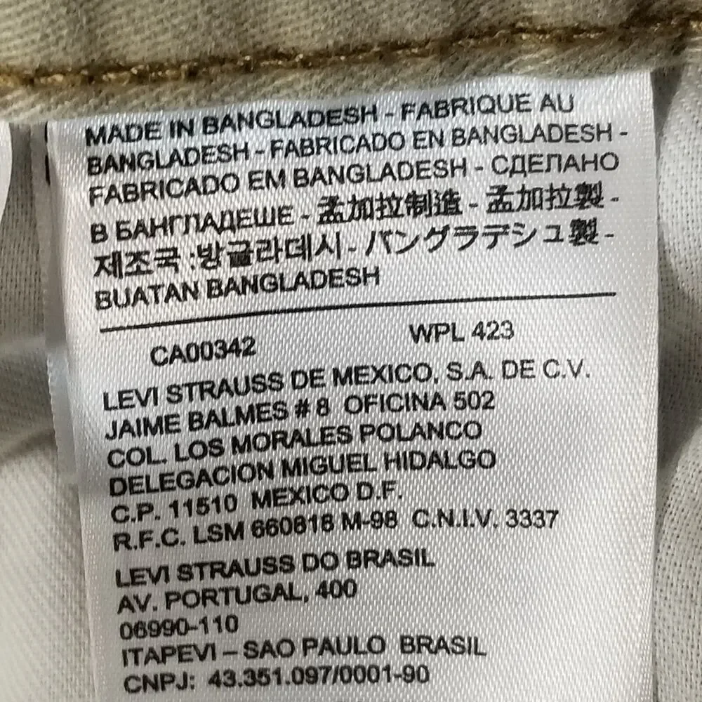 Levis 508 Mens Jeans 34x32 Tapered Straight Brown‎ Denim Retro Pants